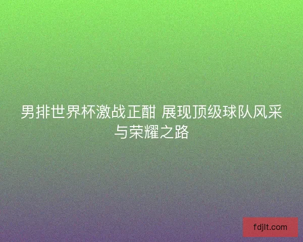 男排世界杯激战正酣 展现顶级球队风采与荣耀之路