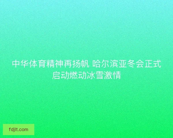 中华体育精神再扬帆 哈尔滨亚冬会正式启动燃动冰雪激情 中华体育精神再扬帆 哈尔滨亚冬会正式启动燃动冰雪激情